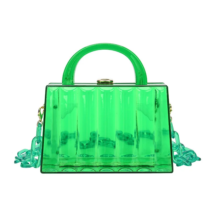 Bolso bandolera con cadena de acrílico transparente para mujer, bolso de hombro de moda, carteras y bolsos de mano para mujer, bolso de mano de fiesta, bolso de tendencia