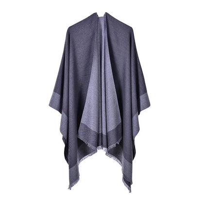 Poncho de moda de invierno para mujer, capa, bufanda de imitación de cachemira, bufandas para mujer, chales cálidos, ponchos para mujer, bufandas para mujer