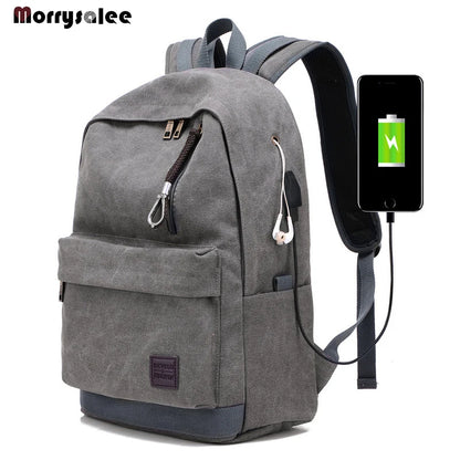 Men Canvas Backpack Male Laptop College Student School Bags for Teenager Backpack 2024  Large capacity Men's Bags