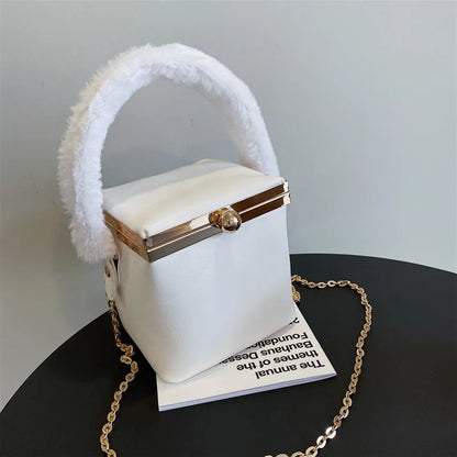 Mini Box Tote bag 2021 Fashion New High Quality PU Leather Women's Designer Handbag Contrast color Chain Shoulder Messenger Bag