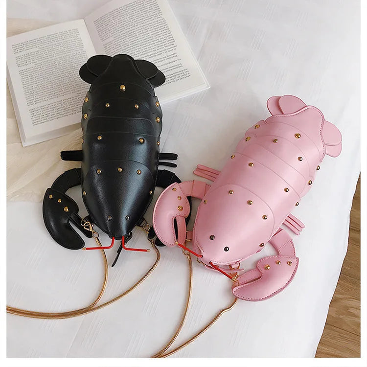 Lobster Shoulder Bag Brand Design Mini Women Handbag 3d Cartoon Animal Shape Crossbody Bags Fashion Chains Messenger Bag