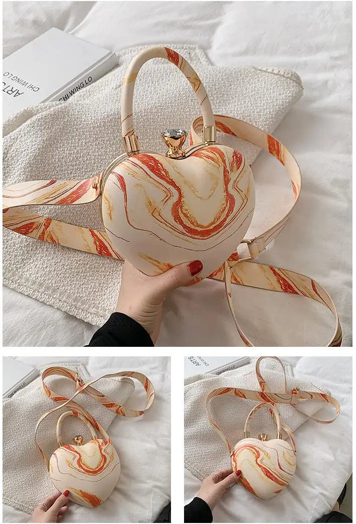 Bolsos y carteras para mujer, bolso de hombro con forma de corazón de amor blanco, bolso cruzado con cadena para mujer, bolso de mano y cartera para mujer