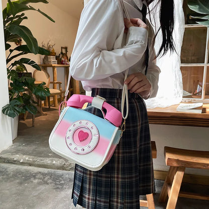 Bolso de hombro de piel sintética con forma de teléfono para mujer, estilo elegante, informal, para ir de compras, para la calle, para la escuela