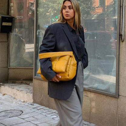 Sacs à bandoulière matelassés à la mode pour femmes, sac à main de marque de créateur, sac à main de luxe en nylon rembourré en coton, grand sac fourre-tout d'hiver