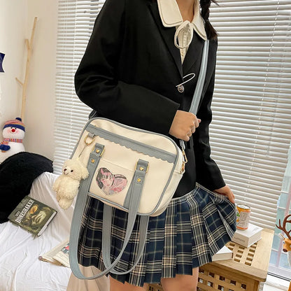 Japanese JK Uniform Bag Women High School Teenage Girls Shoulder Bag Handbags PU Tote Bag Student Crossbody Bag Itabag Women