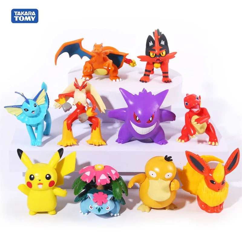 Figuras de Pokémon de 5 a 10 cm, modelo Charmander, Popplio, Litten, Pikachu, Arceus, figuras de acción, juguetes coleccionables