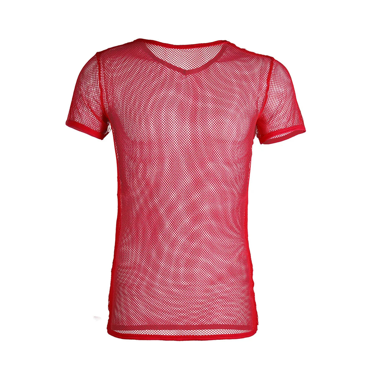 2022 Fashion Men Mesh T Shirt See Through Short Sleeve Slim Party Nightclub Wear Sexy T-shirts Top Thin Breathable Camiseta