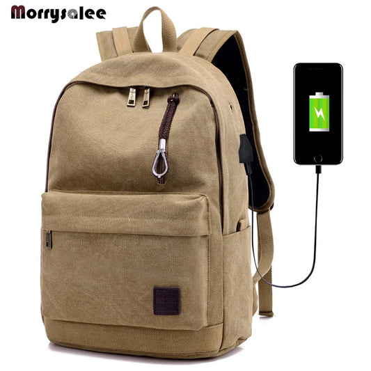 Men Canvas Backpack Male Laptop College Student School Bags for Teenager Backpack 2024  Large capacity Men's Bags