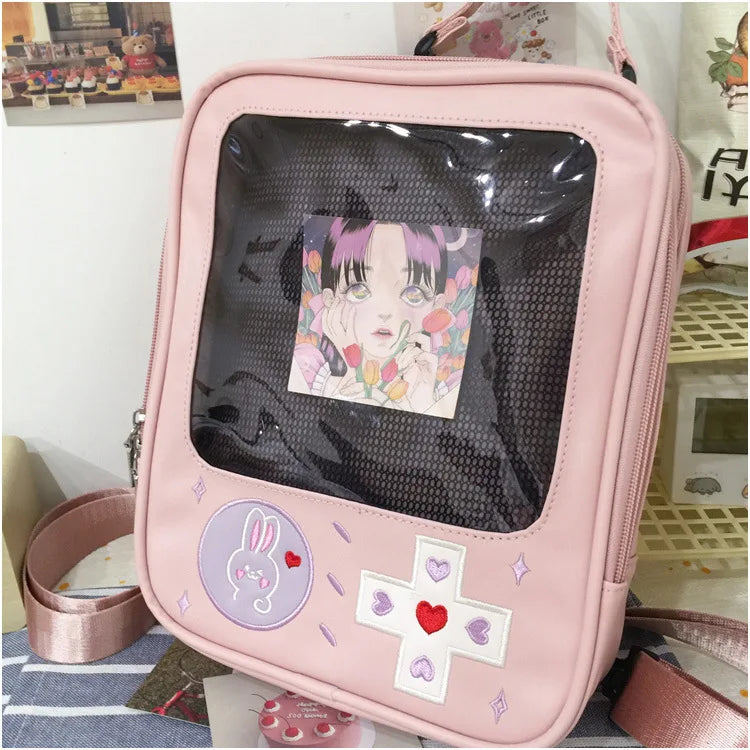 Mochila transparente con diseño creativo de juego 2022 para niñas, mochila japonesa con malla interior, mochila pequeña para mujeres, mochilas escolares para niñas