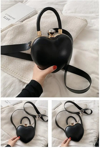 Bolsos y carteras para mujer, bolso de hombro con forma de corazón de amor blanco, bolso cruzado con cadena para mujer, bolso de mano y cartera para mujer