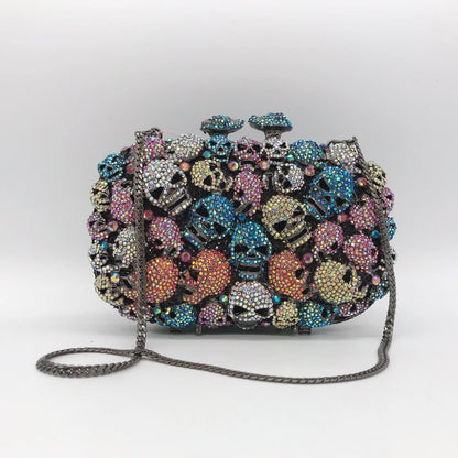 Diamond Skull Clutch Women Evening Bags Ladies Crystal Handbags and Purses Wedding Gala Dinner Minaudiere Bag