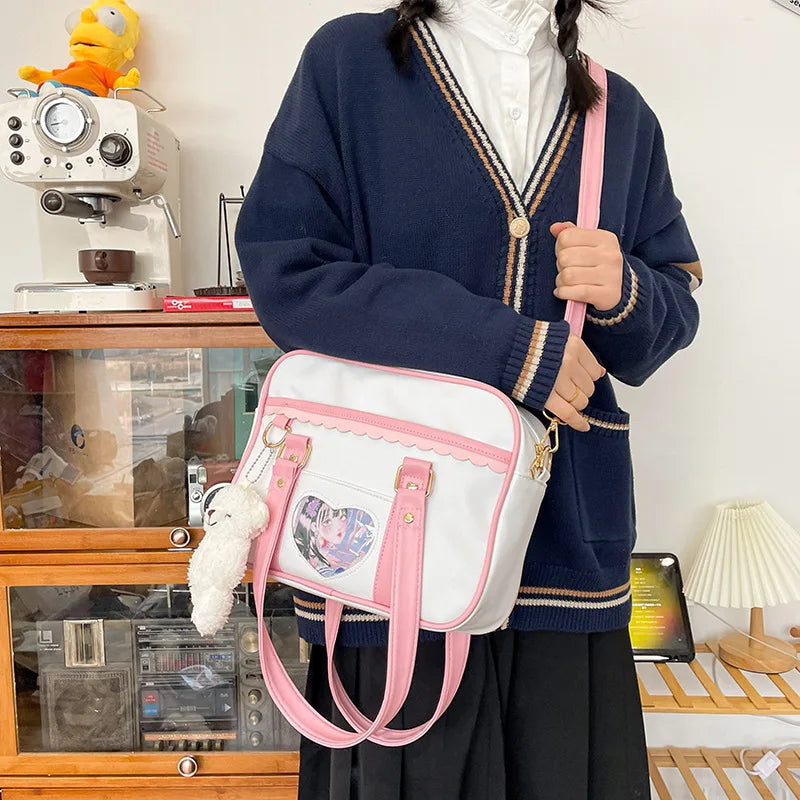 Japanese JK Uniform Bag Women High School Teenage Girls Shoulder Bag Handbags PU Tote Bag Student Crossbody Bag Itabag Women