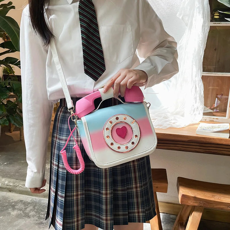 Bolso de hombro de piel sintética con forma de teléfono para mujer, estilo elegante, informal, para ir de compras, para la calle, para la escuela