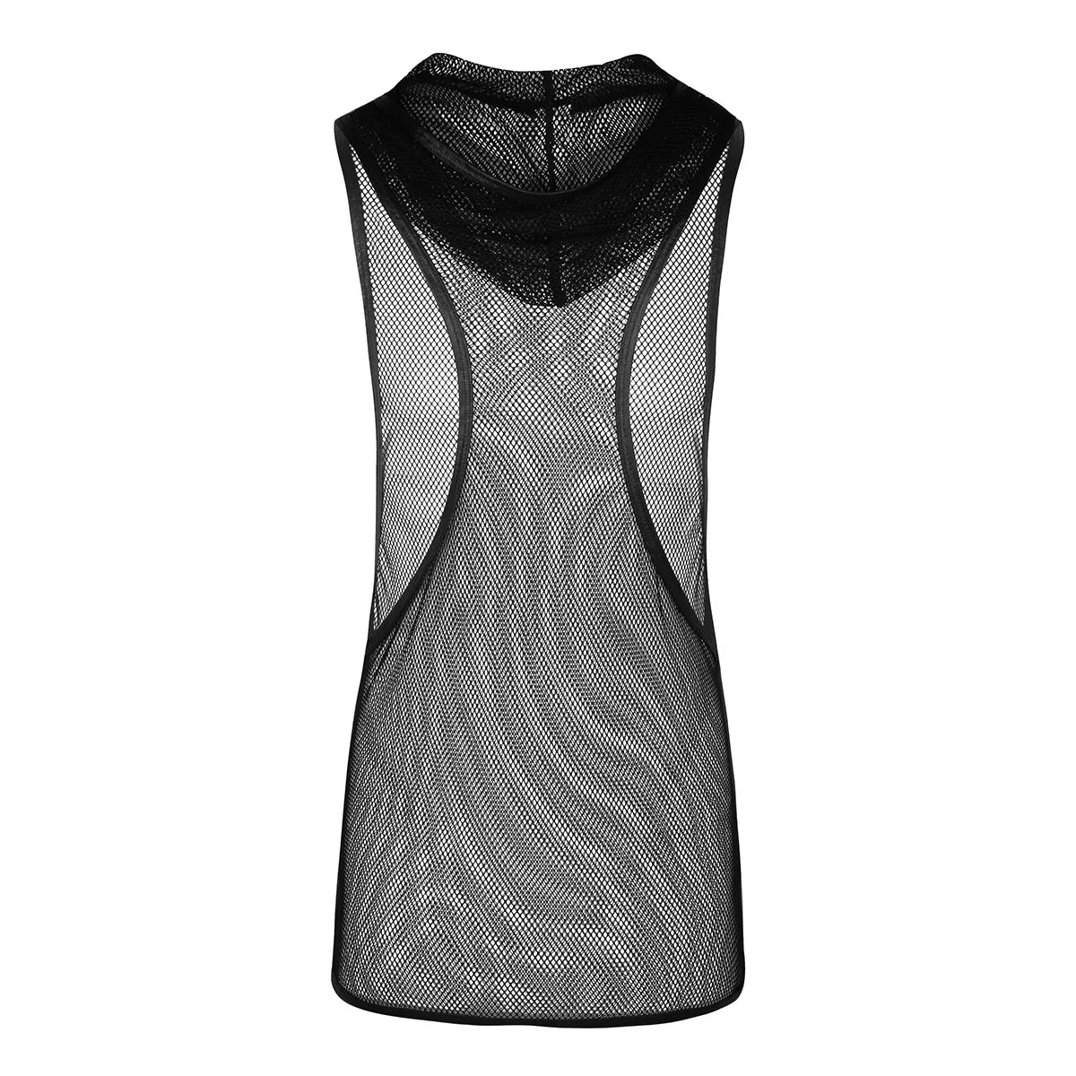 YiZYiF Mens Sexy Black Mesh See Through Clubwear Tank Vest Shirt T-Shirt  Fishnet Club Party wear free shipping