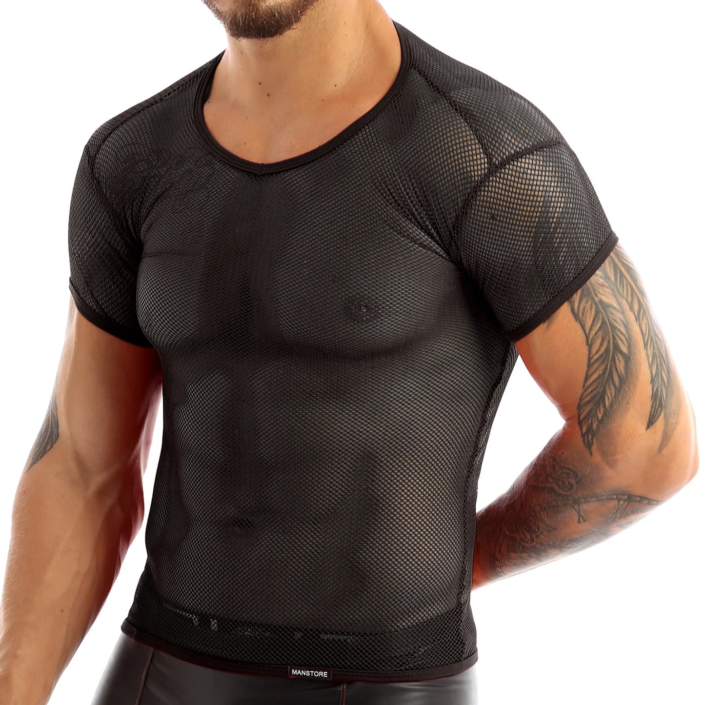 YiZYiF Sexy Mens Mesh Clubwear T Shirts Super Soft Mesh Undershirt See-Through Breathable Men T-Shirt Sexy Tops Dance Wear