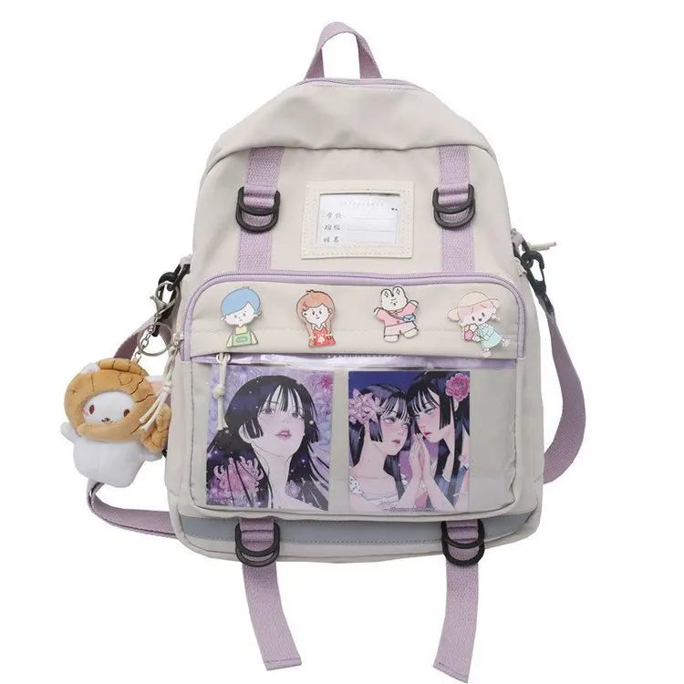 Mochila japonesa estilo Harajuku para niñas, de nailon, para la escuela, para estudiantes de secundaria, JK, Itabag, Ita