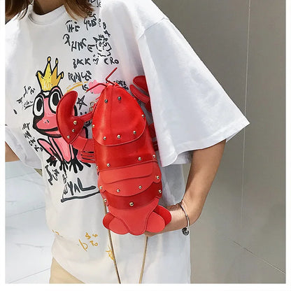 Lobster Shoulder Bag Brand Design Mini Women Handbag 3d Cartoon Animal Shape Crossbody Bags Fashion Chains Messenger Bag