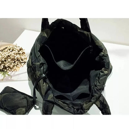 Bolsos de hombro de algodón de moda para mujer, bolsos de diseñador de 3 piezas, bolsos de mano, bolso cruzado espacial, bolsos grandes para mujer, bolsos grandes de color verde militar