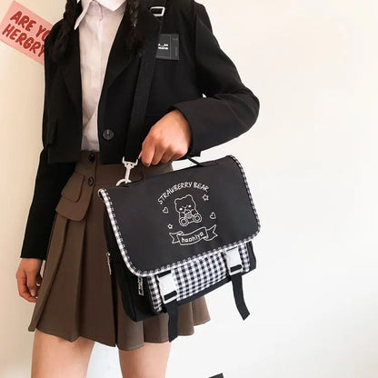 Japanese High School Girls JK Uniform Bag Cartoon Student Satchels Tote Bag Handbags Itabag Nylon Crossbody Bags Backpacks Women