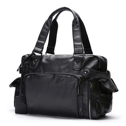 Sac seau pour hommes en cuir PU sac de voyage décontracté grande capacité bagages homme décontracté mode voyage sacs à bandoulière nouveau 2024