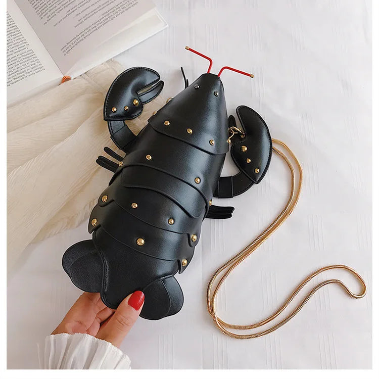 Lobster Shoulder Bag Brand Design Mini Women Handbag 3d Cartoon Animal Shape Crossbody Bags Fashion Chains Messenger Bag