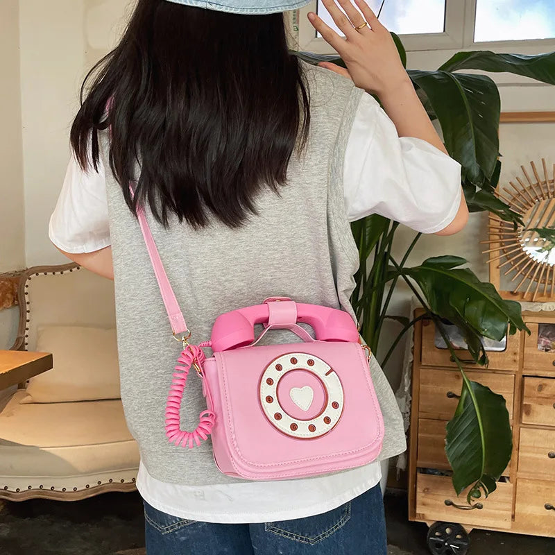 Bolso de hombro de piel sintética con forma de teléfono para mujer, estilo elegante, informal, para ir de compras, para la calle, para la escuela