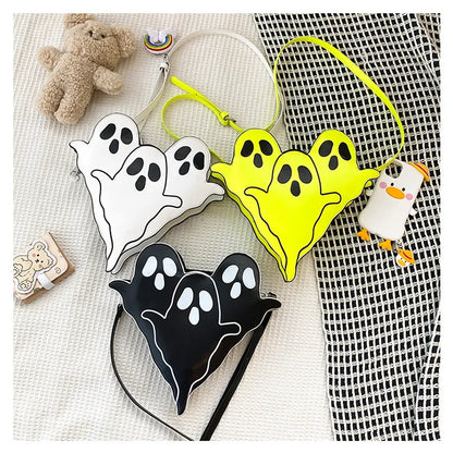 Halloween Purse Funny Ghost Shaped Shoulder Bag for Yong Girls Crossbody Bag Leather Bag