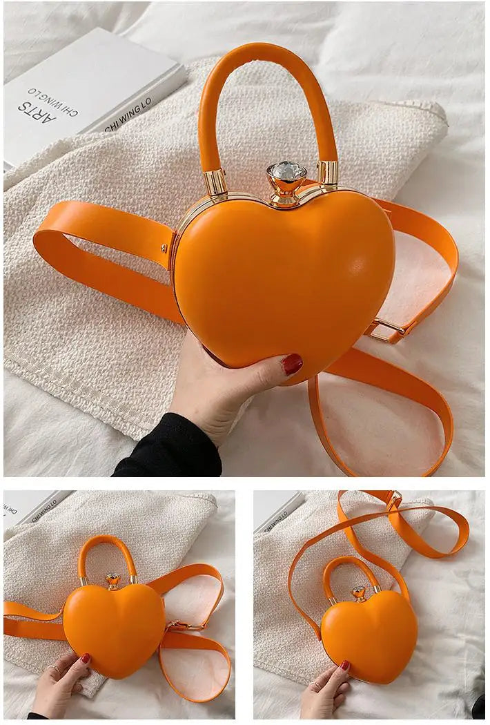 Bolsos y carteras para mujer, bolso de hombro con forma de corazón de amor blanco, bolso cruzado con cadena para mujer, bolso de mano y cartera para mujer