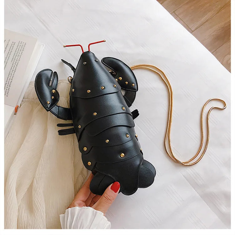 Lobster Shoulder Bag Brand Design Mini Women Handbag 3d Cartoon Animal Shape Crossbody Bags Fashion Chains Messenger Bag