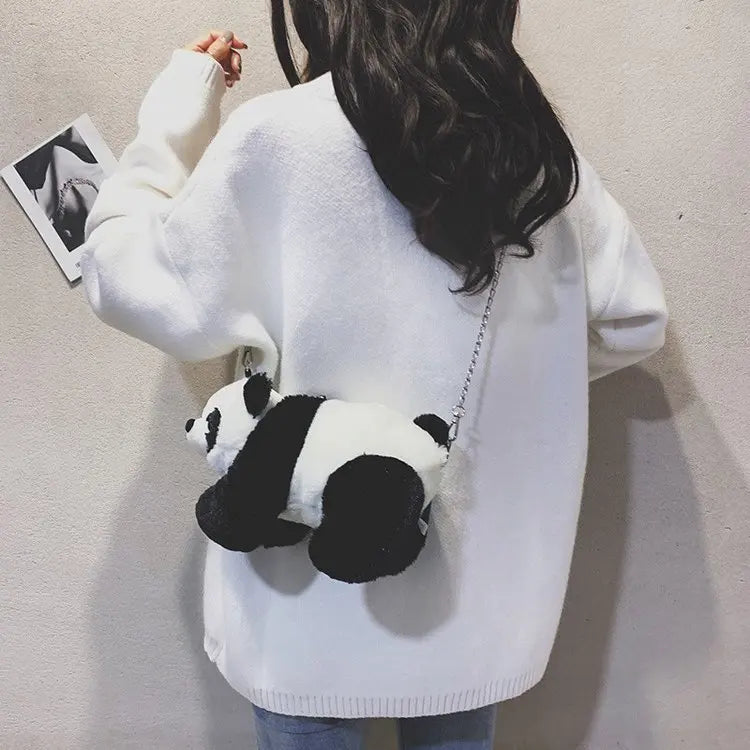 Bolso pequeño para mujer, bonito bolso de rana panda, bolsos de peluche suaves, bolsos cruzados con correa de cadena, bolso de hombro para mujer, bolso para teléfono