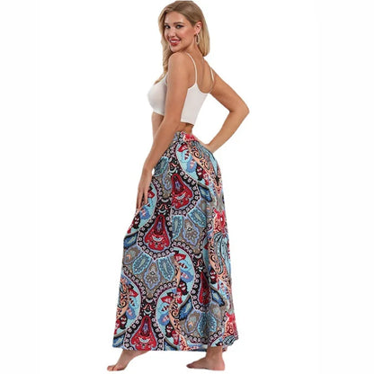 Faldas de cintura alta informales de verano para mujer, faldas largas bohemias a la moda, ropa de mujer, faldas vintage, ropa maxi para mujer