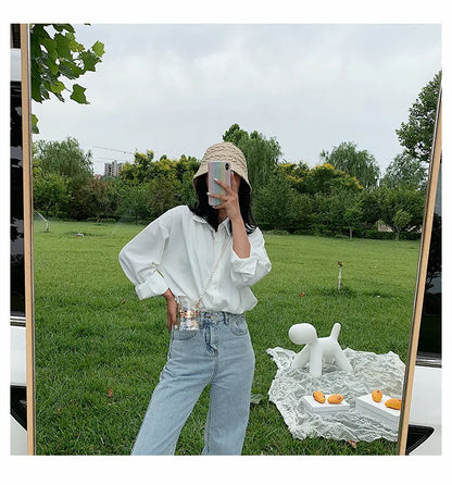 Clear Acrylic Box Clutch Purse Women Transparent Handbag Plastic Barrel Shaped Bag Girl Summer Party Bag with pearl chain