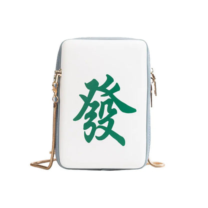 Bolsos cruzados con estampado de Mahjong para mujer, bonitos bolsos de hombro con cadena a la moda, pequeños bolsos de mensajero para mujer