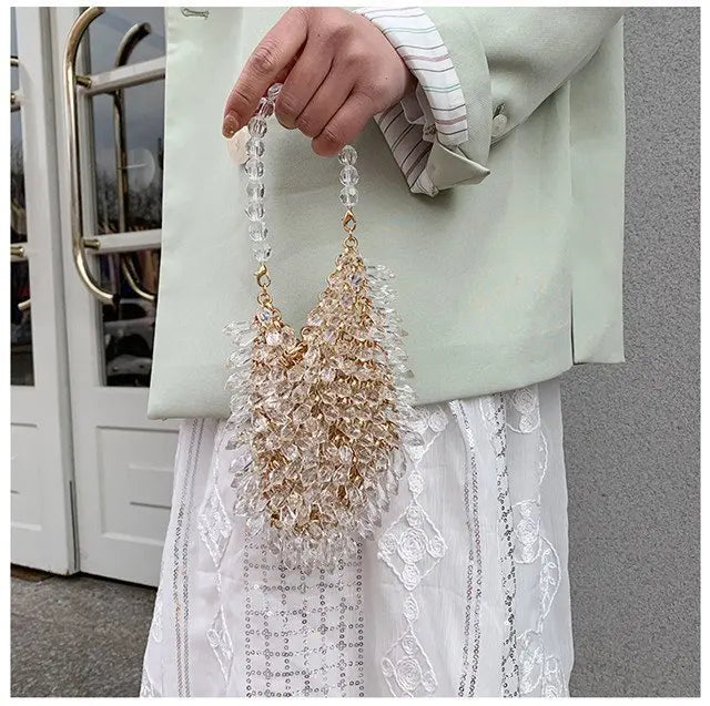 Beaded Handbag Sweet Bride's Handbag Fashion Dinner Bag Banquet Bag Cheongsam Bag Dress Bag Women's Shoulder Bag Bag