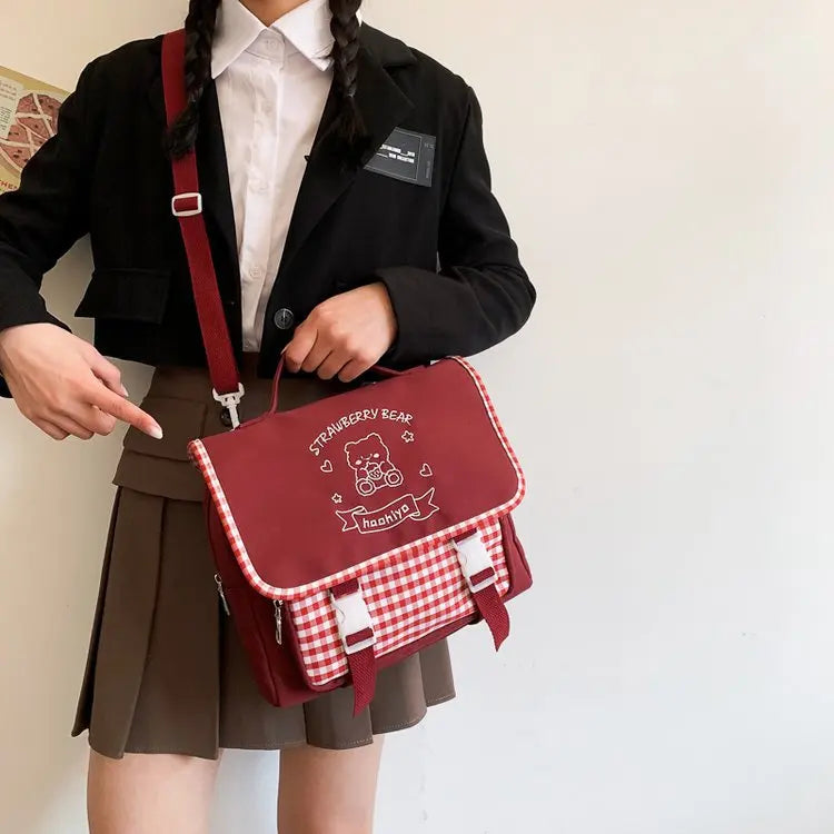 Japanese High School Girls JK Uniform Bag Cartoon Student Satchels Tote Bag Handbags Itabag Nylon Crossbody Bags Backpacks Women