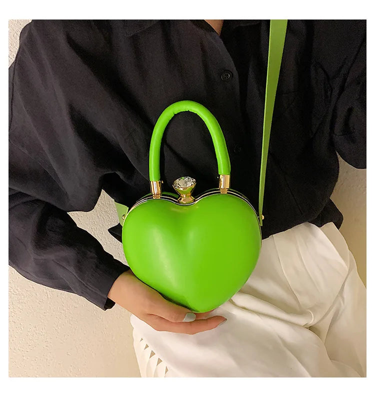 Bolsos y carteras para mujer, bolso de hombro con forma de corazón de amor blanco, bolso cruzado con cadena para mujer, bolso de mano y cartera para mujer