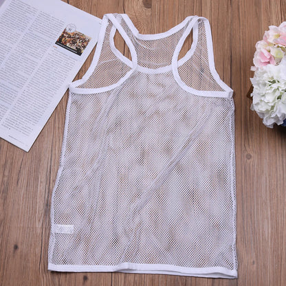 YiZYiF Sexy Men Lingerie Fishnet See-through t shirt bodybuilding Clubwear fitness TShirt men undershirt For riverdale Summer