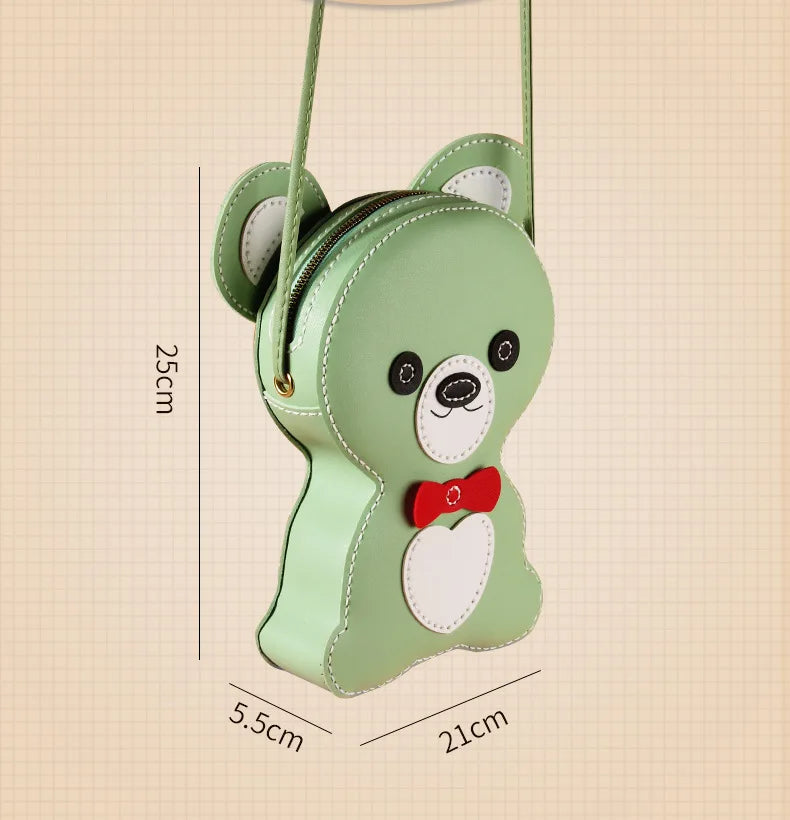 Cute Bear Shoulder Bag For Girls DIY Bear PU Material Set For Coin Phone Bag Handbag Sewing Gifts For Christmas