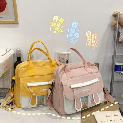 Japanese Preppy Style Handbag Women JK Girls Crossbody Bags Transparent Bag Bunny Ears Shoulder Bag Women Book Bag Itabag Girls