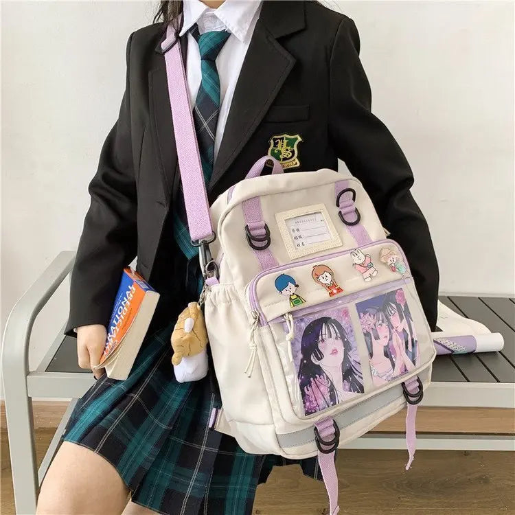 Mochila japonesa estilo Harajuku para niñas, de nailon, para la escuela, para estudiantes de secundaria, JK, Itabag, Ita