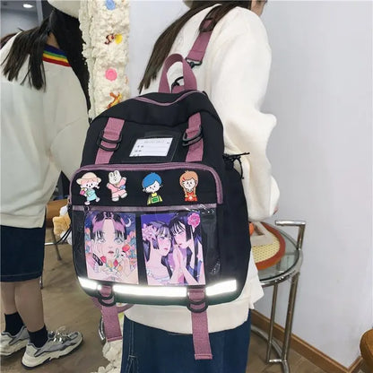 Mochila japonesa estilo Harajuku para niñas, de nailon, para la escuela, para estudiantes de secundaria, JK, Itabag, Ita