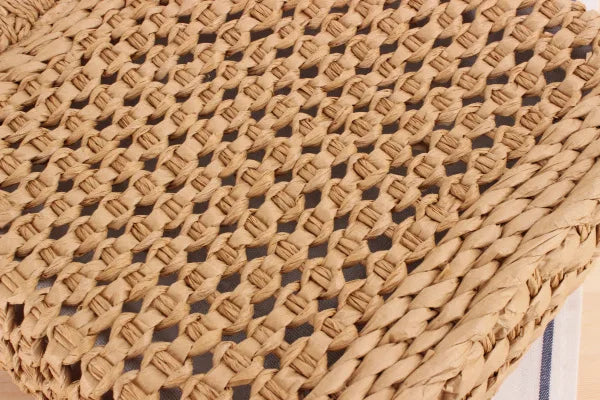 Bolsos de hombro de paja con asa de madera hueca a la moda, bolsos de mimbre tejidos de ratán para mujer, bolsos de playa de verano de gran capacidad, bolsos de viaje