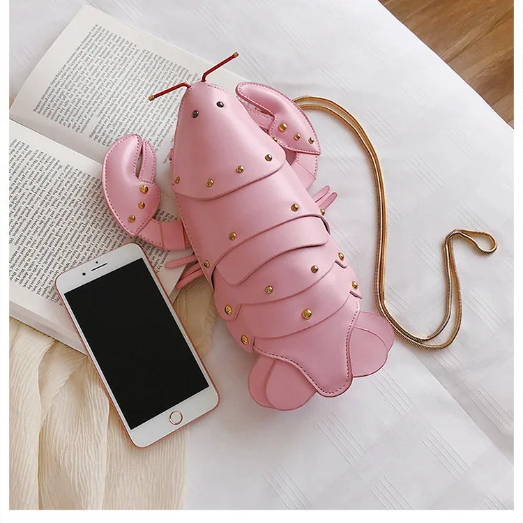 Lobster Shoulder Bag Brand Design Mini Women Handbag 3d Cartoon Animal Shape Crossbody Bags Fashion Chains Messenger Bag