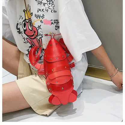 Lobster Shoulder Bag Brand Design Mini Women Handbag 3d Cartoon Animal Shape Crossbody Bags Fashion Chains Messenger Bag