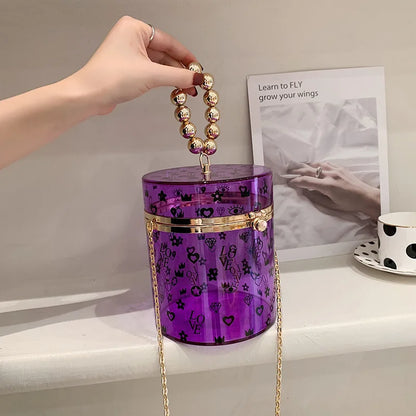 Carteras y bolsos de mano de acrílico transparente para mujer, bolso de hombro con cadena, bolso de noche de diseñador de lujo para fiesta, bolso de mano con bufanda de seda