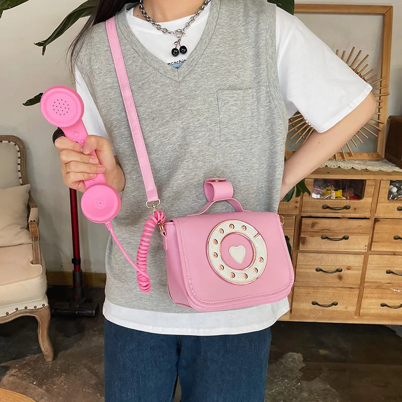 Bolso de hombro de piel sintética con forma de teléfono para mujer, estilo elegante, informal, para ir de compras, para la calle, para la escuela