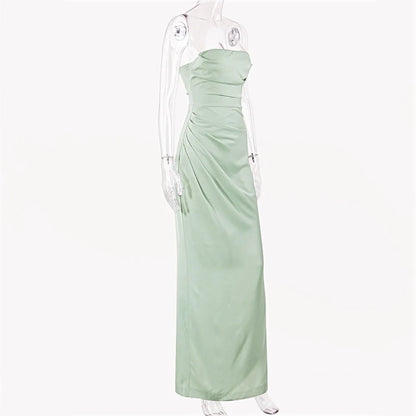 Robe d'invité de mariage Suninheart pour femme, robe de soirée formelle en satin d'été de haute qualité, robe de cérémonie verte House of Cb