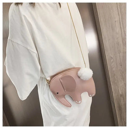 Bolso con forma de elefante, bonito bolso de cadena con dibujos animados para niñas, bolso de hombro pequeño para mujer, minibolso con cadena, bolso para teléfono de mujer, cartera y bolso de mano