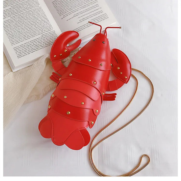 Lobster Shoulder Bag Brand Design Mini Women Handbag 3d Cartoon Animal Shape Crossbody Bags Fashion Chains Messenger Bag