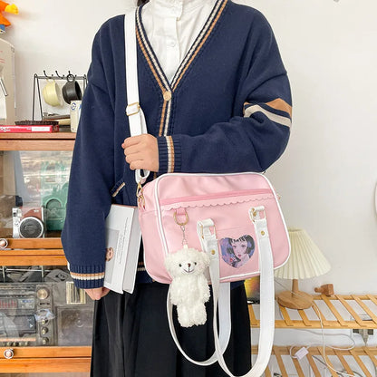 Japanese JK Uniform Bag Women High School Teenage Girls Shoulder Bag Handbags PU Tote Bag Student Crossbody Bag Itabag Women